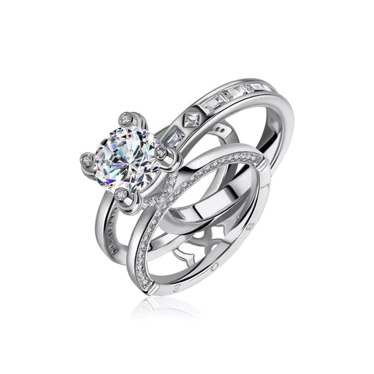 RING 2 IN 1 WITH CUBIC ZIRCONIA RING